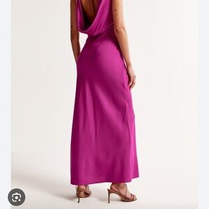 Abercrombie & Fitch Plunge Cowl Back Maxi Dress XSP